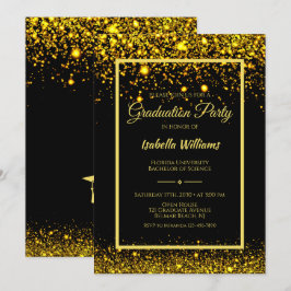 Invitación Partido de Graduación de Purpurina Glam Gold Moder