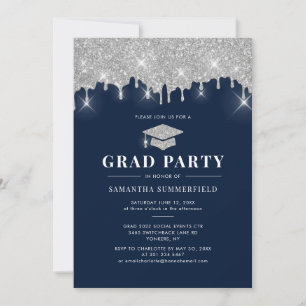 Invitación Partido de Graduación de Purpurina Plata de la Mar