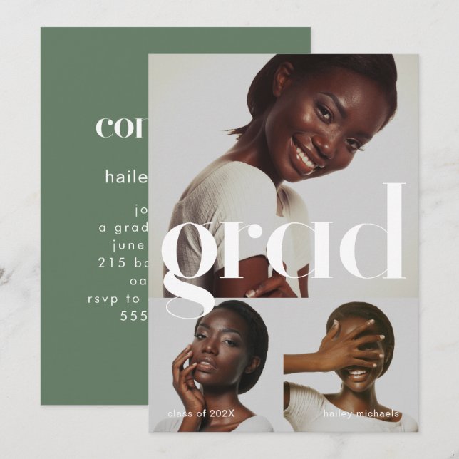 Invitación Partido de Graduación de Salto de Tres Collages de (Anverso / Reverso)