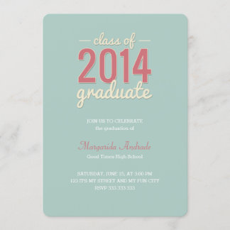 Invitación Partido de graduación de secundaria Foto Mint Pink