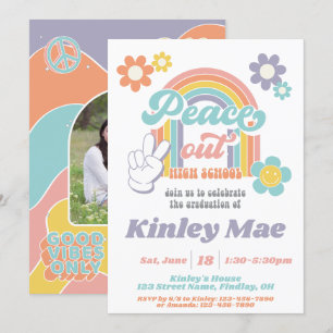 Invitación Partido de Graduación de Secundaria Groovy Peace O