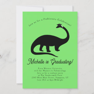 Invitación Partido de Graduación de Silhouette Dinosaur