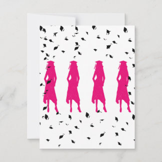 Invitación Partido de Graduación de Silhouettes Rosa
