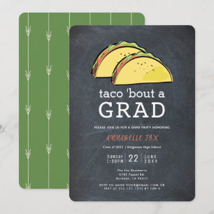 Invitación Partido de Graduación de Taco Bout GRAD Chalkboard