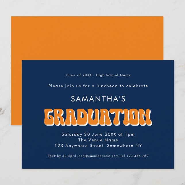 Invitación Partido de Graduación de Texto de la Marina Naranj (Anverso / Reverso)