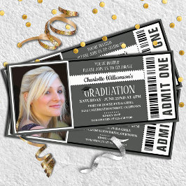 Invitación Partido de Graduación de Ticket de fotografías en
