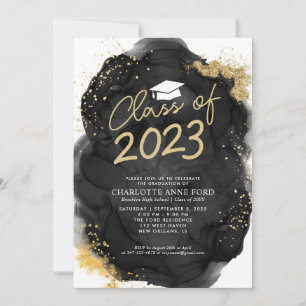 Invitación Partido de graduación de tinta de tinta de Purpuri
