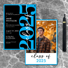 Invitación Partido de Graduación de Tipografía Azul Mínima Mo