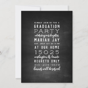 Invitación Partido de Graduación de Tipografía de Cartón