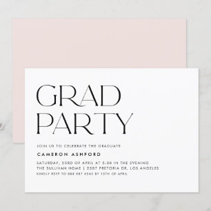 Invitación Partido de Graduación de Tipografía Moderna Negra