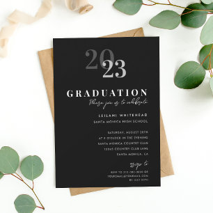 Invitación Partido de Graduación de Tipografía Moderna Negro