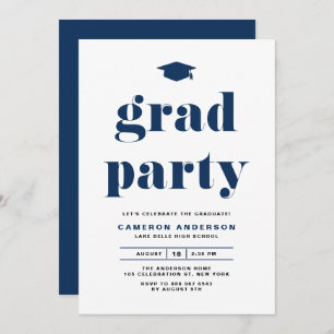 Invitación Partido de Graduación de Tipografía Negrita de la 