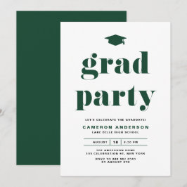 Invitación Partido de Graduación de Tipografía Negrita Retro