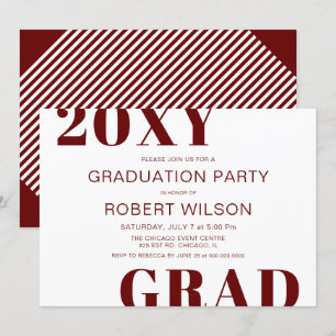 Invitación Partido de Graduación de Tipografía Negrita Roja I
