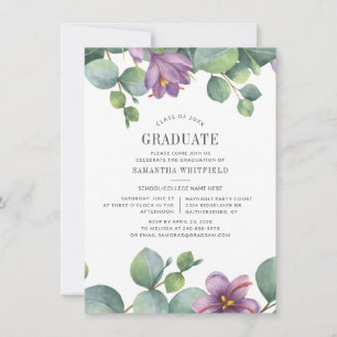 Invitación Partido de Graduación de Watercolor Eucalyptus 202