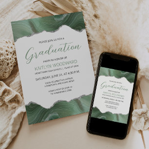 Invitación Partido de Graduación del Agate de Plata Verde Mas