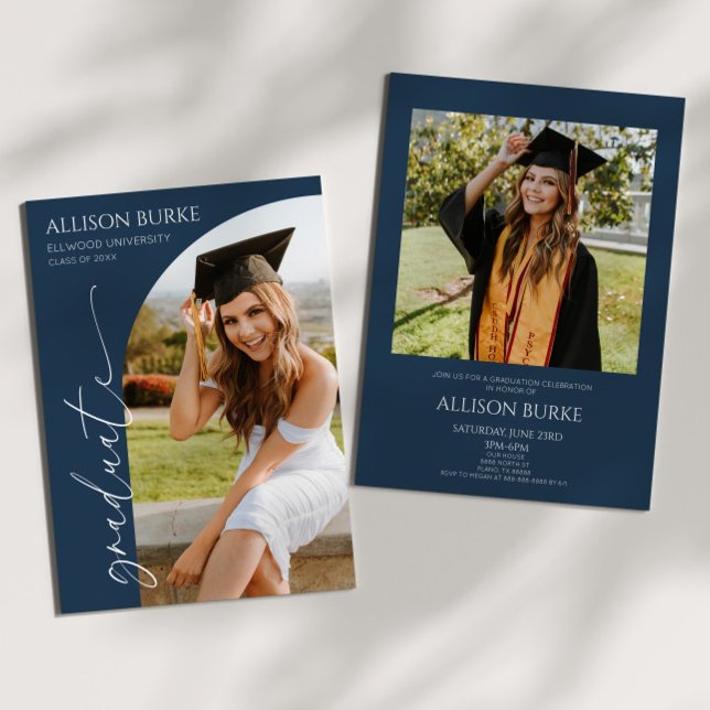 Invitación Partido de Graduación del Arco de Fotos Azul de la (Subido por el creador)