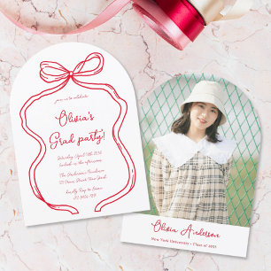 Invitación Partido de Graduación del Arco de Fotos con Mano R