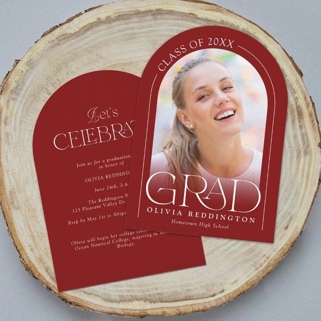 Invitación Partido de Graduación del Arco de Fotos Mínimo Mod (Subido por el creador)