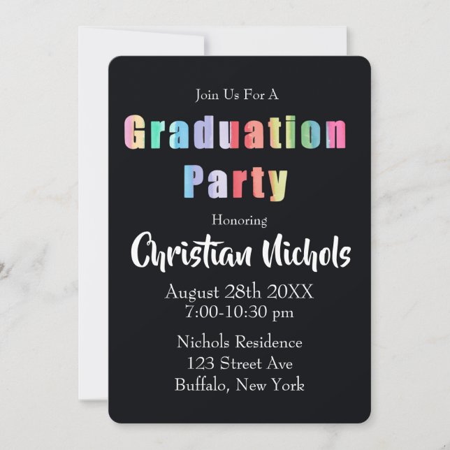 Invitación Partido de Graduación del Arcoiris (Anverso)