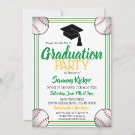 Invitación Partido de Graduación del Béisbol Verde y Oro