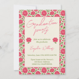 Invitación Partido de Graduación del Boho Rosa de la Moda Mod