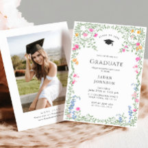 Partido de Graduación del Boho Watercolor Meadow W