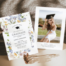 Invitación Partido de Graduación del Boho Watercolor Meadow W