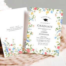 Invitación Partido de Graduación del Boho Watercolor Meadow W
