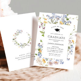 Invitación Partido de Graduación del Boho Watercolor Meadow W