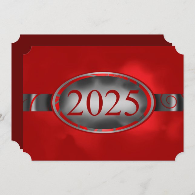 Invitación Partido de Graduación del Botón Floral Rojo y Plat (Anverso / Reverso)