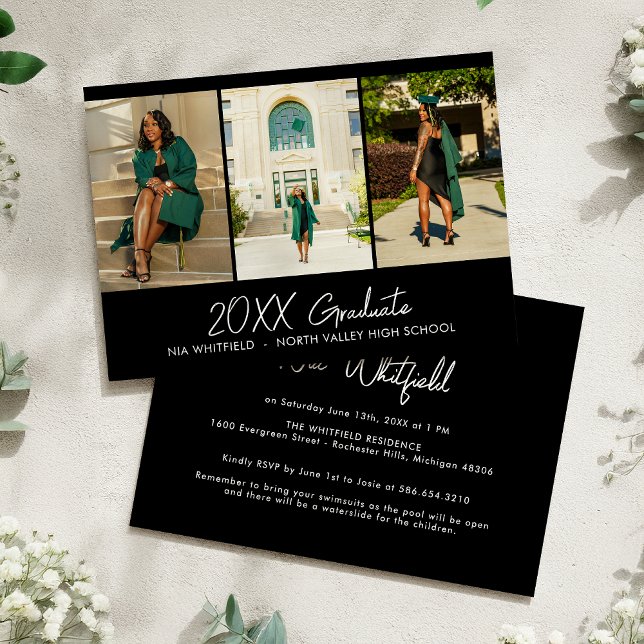 Invitación Partido de Graduación del Collage de fotos Minimal (Subido por el creador)