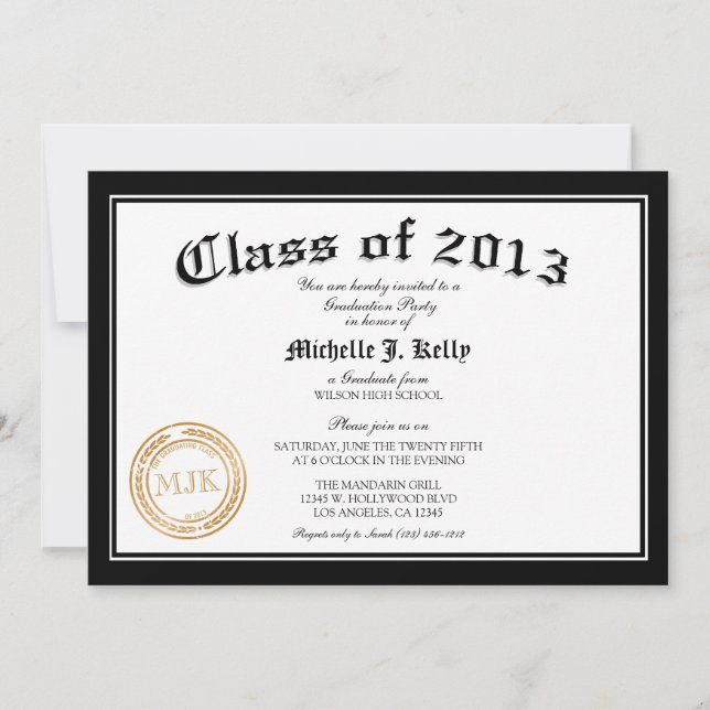 Invitación Partido de Graduación del Diploma 2013 (Anverso)