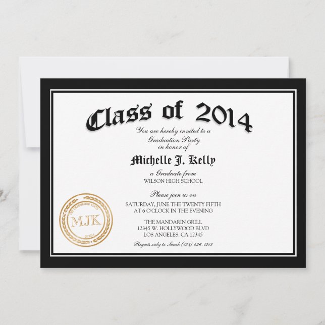 Invitación Partido de Graduación del Diploma 2014 (Anverso)