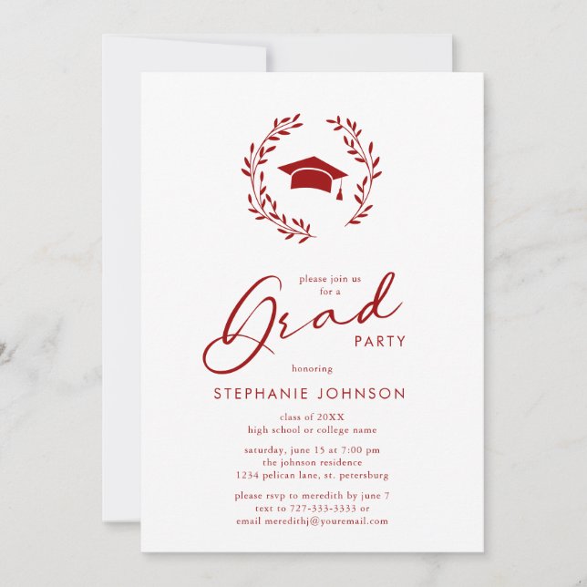 Invitación Partido de Graduación del Grado de Caligrafía del  (Anverso)