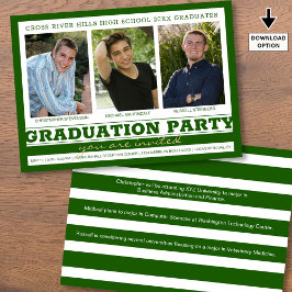 Invitación Partido de Graduación del Grupo 3 Fotos Verde