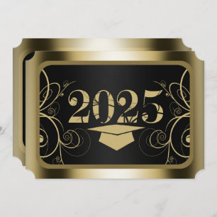 Invitación Partido de Graduación del Marco Negro y Oro