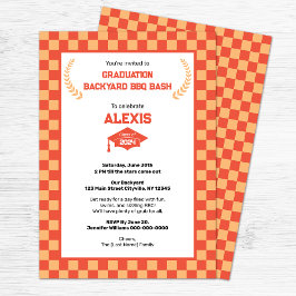 Invitación Partido de Graduación del Patio Trasero del naranj