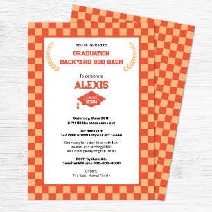 Invitación Partido de Graduación del Patio Trasero del naranj