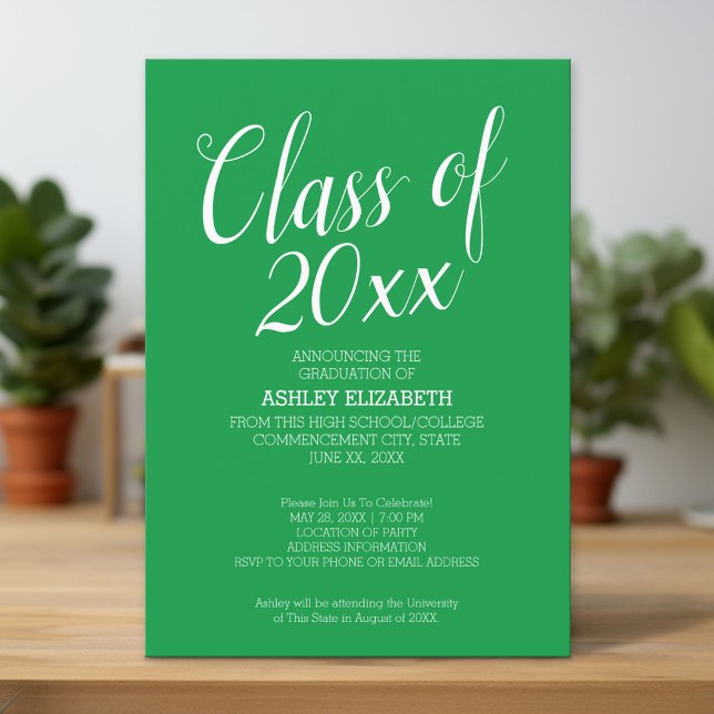 Invitación Partido de Graduación del Patrón Clásico (Custom Graduation Announcement and Invitation)