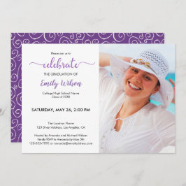 Invitación Partido de Graduación del Patrón de Violeta de Fot