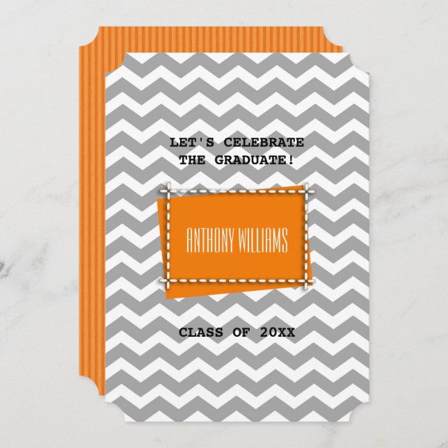 Invitación Partido de Graduación del Personalizado del Patrón (Anverso / Reverso)