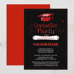 Invitación Partido de Graduación del Purpurina Rojo del Cabo 