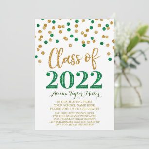 Invitación Partido de Graduación del Purpurina Verde Oro Conf