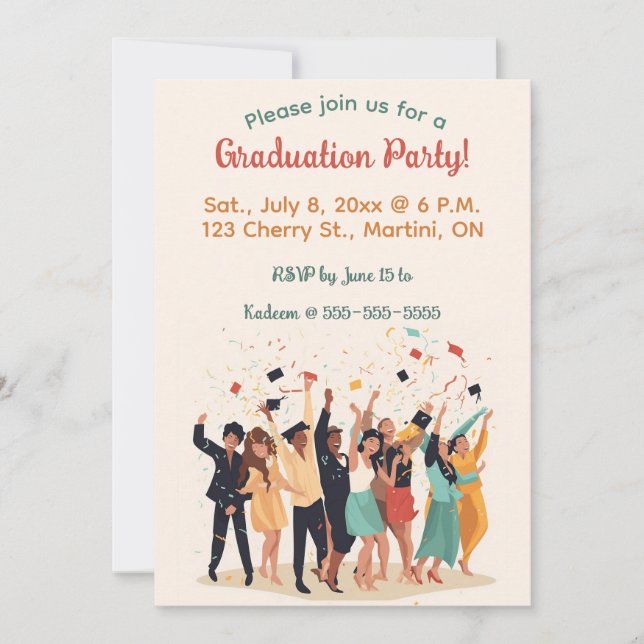 Invitación Partido de Graduación Editable (Anverso)