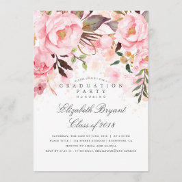 Invitación Partido de Graduación Elegante y Moderno con Flore
