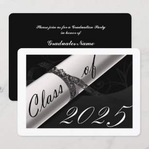 Invitación Partido de Graduación en Blanco y Negro