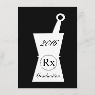 Invitación Partido de Graduación Farmacéutica Negro