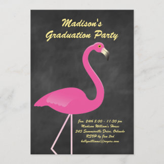 Invitación Partido de Graduación Flamingo - Chalkboard