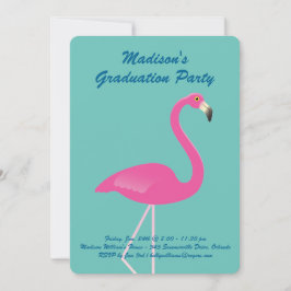 Invitación Partido de Graduación Flamingo - Turquesa